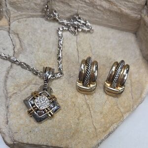 Elegant Silver and Gold Jewelry Set